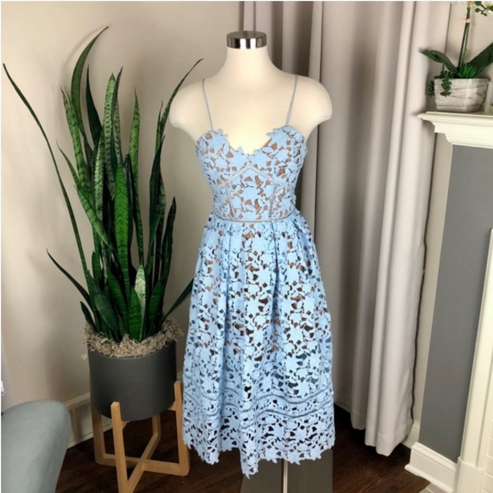 Self-Portrait Azaelea Lace Dress Sky Blue 2